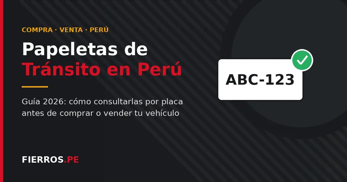 Cómo consultar y pagar tus papeletas de tránsito en Perú (Guía 2026)